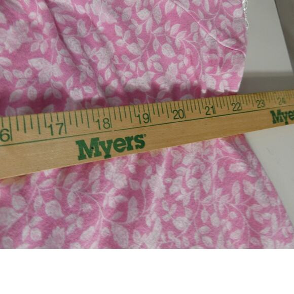 Aria Collection Cotton Nightgown 2X Pink White Flowers Plus Size Short Sleeves - Picture 7 of 7